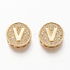 Golden Plated Brass Micro Pave Cubic Zirconia Multi-Strand Links KK-P191-01V-G-1