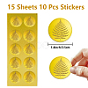 15 Sheets Gold Foil Paper Picture Stickers STIC-WH0025-007-2