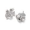 Brass Micro Pave Clear Cubic Zirconia Pendants KK-P355-02P-2