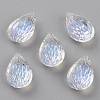 Embossed Glass Rhinestone Pendants GLAA-J101-05A-001SI-1