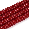 Opaque Solid Color Glass Beads Strands GLAA-ZX008-6mm-18O-1