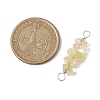 10Pcs 5 Styles Constellation Natural Rose Quartz & Citrine & Golden Sheen Obsidian & South Red Agate & White Moonstone Copper Wire Wrapped Chip Beaded Connector Charms PALLOY-JF02905-10-2