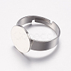 Tarnish Resistant Adjustable 304 Stainless Steel Finger Rings Components STAS-F149-20P-3