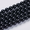Natural Black Onyx Beads Strands G-G591-6mm-06-1