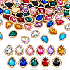 110Pcs 11 Colors Glass Rhinestone & Zinc Alloy Cabochons GLAA-GA0002-35-1