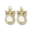 Brass Micro Pave Cubic Zirconia Pendants KK-G485-25B-G-1