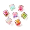UV Plating Transparent Acrylic European Beads OACR-F004-10-2