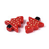 Christmas Printed Opaque Resin Beads RESI-N043-27B-2