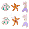 3 Pairs Alloy Enamel Stud Earrings EJEW-WH0012-184-1
