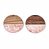 Transparent Resin & Walnut Wood Pendants X-RESI-T035-24-A01-2