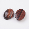 Natural Dyed & Heated Red Tiger Eye Flat Back Cabochons X-G-G741-13x18mm-13-2