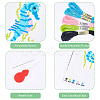 Gorgecraft 4 Sets 4 Style DIY Sea Horse/Penguin/Dinosaur/Butterfly Pattern PP Bookmarks Cross Stitch Kits DIY-FG0004-07-6