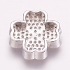 Brass Micro Pave Cubic Zirconia Beads ZIRC-E119-81-3