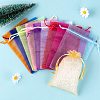 90Pcs 18 Style Organza Bags Jewellery Storage Pouches Wedding Favor Party Mesh Drawstring Gift OP-LS0001-05-5