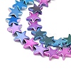 Gradient Color Electroplated Synthetic Non-magnetic Hematite Beads Strands G-A263-F01-02-3