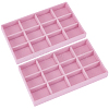 2Pcs 12 Grids Rectangle Velvet Display Trays ODIS-SP0001-18A-1