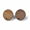 Walnut Wood Stud Earring Findings X-MAK-N032-043-2