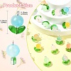 80Pcs 8 Colors Imitation Jelly Glass Beads Pendants PALLOY-CJ00082-2