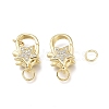 Brass Micro Pave Clear Cubic Zirconia Lobster Claw Clasps X-ZIRC-Q024-16G-3
