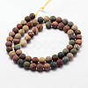 Matte Natural Polychrome Jasper/Picasso Stone/Picasso Jasper Beads Strands X-G-K113-03-4mm-1