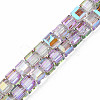 Electroplate Transparent Glass Beads Strands EGLA-N002-28-C05-1