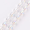 Electroplate Transparent Glass Beads Strands X-EGLA-T020-11-A02-1
