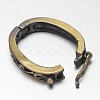Carved Oval Rack Plating Brass Twister Clasps KK-L115-04AB-NF-2