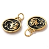 Ion Plating(IP) 304 Stainless Steel Enamel Pendants STAS-A080-43G-06-2