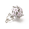 Alloy Crystal Rhinestone Bead Cage Pendants ENAM-M047-02P-D-2