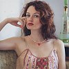 Glass Heart Pendant Necklace with Beaded Chains for Women NJEW-TA00060-3