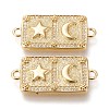 Brass Micro Pave Cubic Zirconia Links Connectors ZIRC-F116-19-G-1