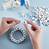 20Pcs White Cube Letter Silicone Beads SIL-YWC0003-06O-5