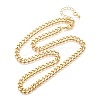 Brass Cuban Link Chain Necklaces for Women NJEW-U022-01G-4