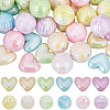 48Pcs 12 Styles UV Plating Opaque Acrylic Beads OACR-SC0002-20-1