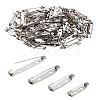 100Pcs 4 Styles Iron Safety Pin Brooch Findings IFIN-LP0001-11-1