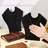 4Pcs Bust Shaped Velvet Necklace Display Stands ODIS-CA0001-34-3