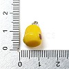 Opaque Resin Chick Charms with Platinum Plated Iron Loops X1-FIND-M012-03-3