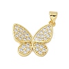 Brass Micro Pave Cubic Zirconia Pendants X-KK-P293-15G-1