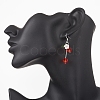 Glass Beads Cherry Dangle Earrings EJEW-JE06640-02-3