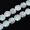 Electroplate Transparent Glass Beads Strands EGLA-N055-01J-1