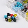 Round Polymer Clay Rhinestone Beads RB-X0010-3