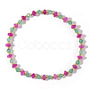 Beach Vacation Style Natuarl Green Aventurine & Dyed White Jade Beaded Stretch Bracelet Women RO9590-1-1