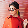 3 Pairs 3 Colors Acrylic Flower Dangle Stud Earrings EJEW-AN0001-36-5