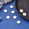 Tarnish Resistant Flat Round 304 Stainless Steel Cabochon Connector Settings STAS-E079-02-5