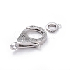 Brass Micro Pave Cubic Zirconia Lobster Claw Clasps ZIRC-F110-01B-P-2