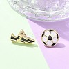 Brass Enamel Stud Earrings EJEW-Z080-01G-1