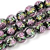 Handmade Foil Glass Beads Strands FOIL-N033-04A-1