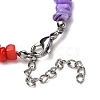 Chakra Dyed Natural Freshwater Shell Beaded Bracelets for Women BJEW-JB12476-3