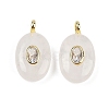 Natural Quartz Crystal & Cubic Zirconia Pendants G-Z076-01G-14-1