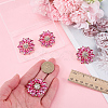 4Pcs Alloy & Glass & Rhinestone Shank Buttons BUTT-FG0001-63C-3